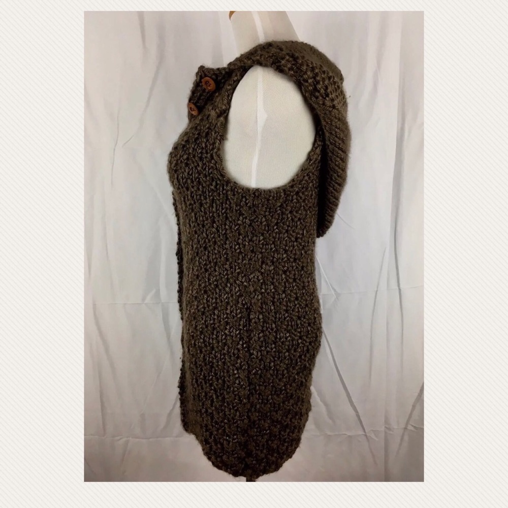 Handmade Chunky Crochet Hooded Vest Tunic Duster